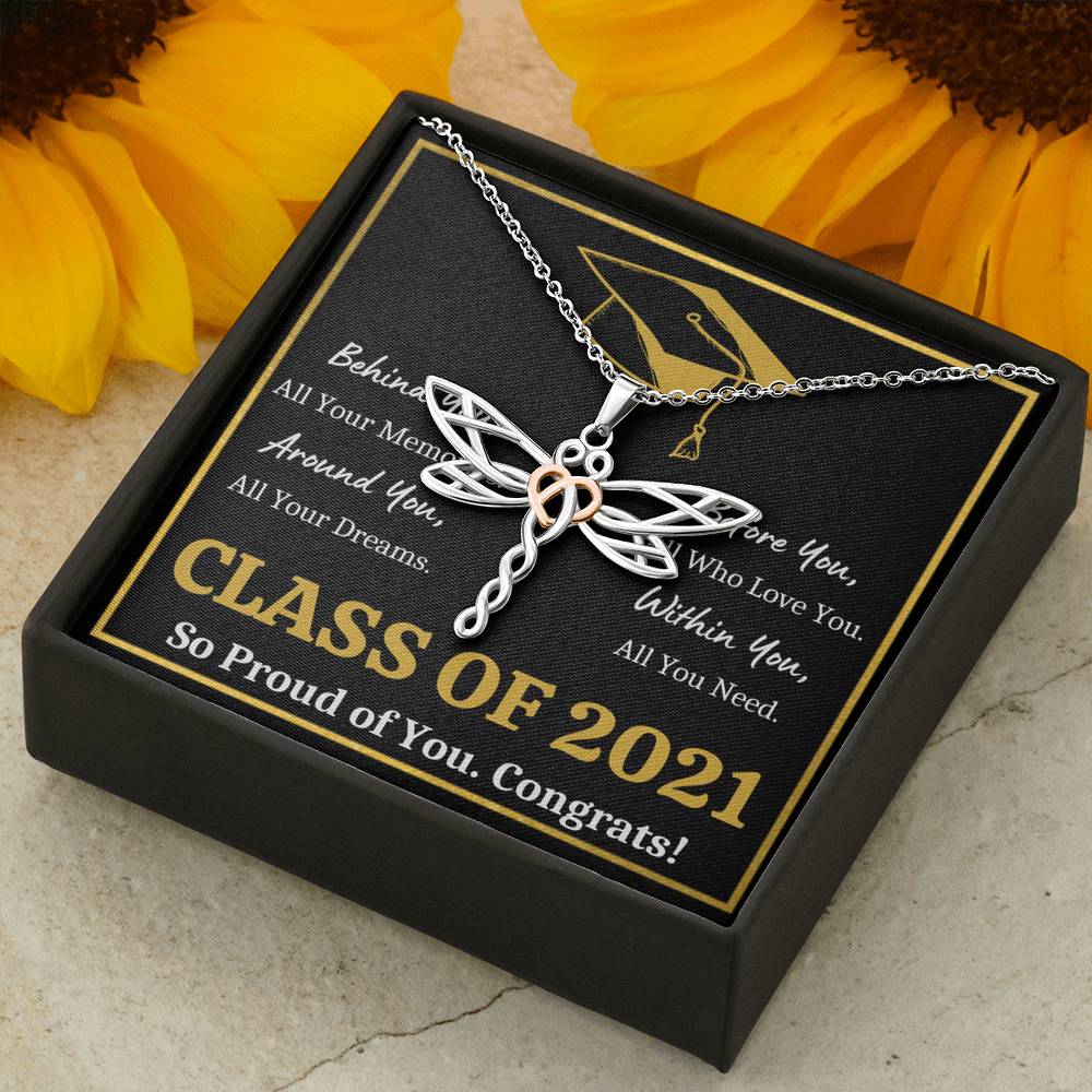GRADUATION ALL YOU NEED GOLD DRAGONFLY NECKLACE GIFT SET - ON CLOUD NINE GIFTS