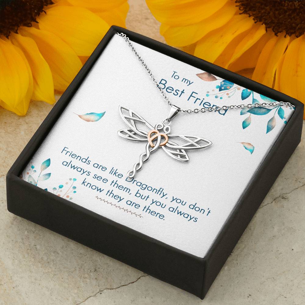 TO MY BEST FRIEND "DRAGONFLY" DRAGONFLY NECKLACE GIFT SET - ON CLOUD NINE GIFTS