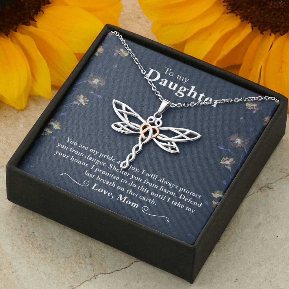 TO MY DAUGHTER "LAST BREATH" DRAGONFLY NECKLACE GIFT SET - ON CLOUD NINE GIFTS