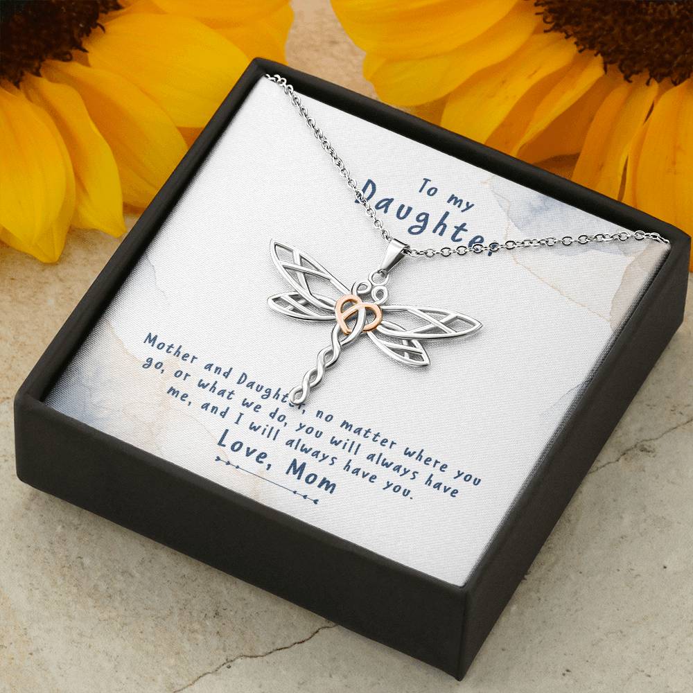 TO MY DAUGHTER "NO MATTER" DRAGONFLY NECKLACE ANNIVERSARY GIFT SET - ON CLOUD NINE GIFTS
