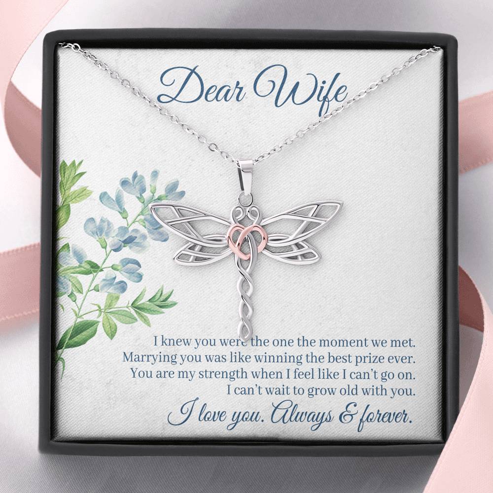 DEAR WIFE "THE ONE" DRAGONFLY NECKLACE GIFT SET - ON CLOUD NINE GIFTS
