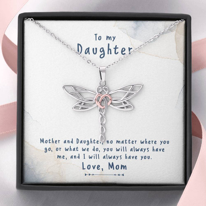 TO MY DAUGHTER "NO MATTER" DRAGONFLY NECKLACE ANNIVERSARY GIFT SET - ON CLOUD NINE GIFTS