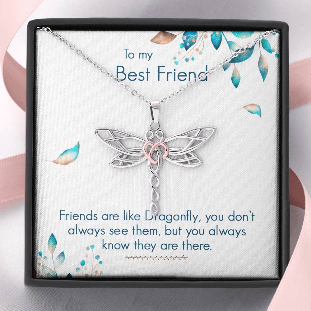 TO MY BEST FRIEND "DRAGONFLY" DRAGONFLY NECKLACE GIFT SET - ON CLOUD NINE GIFTS