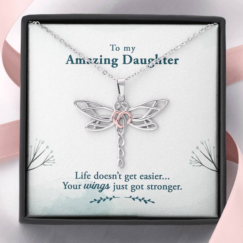 TO MY AMAZING DAUGHTER "WINGS" DRAGONFLY NECKLACE GIFT SET - ON CLOUD NINE GIFTS