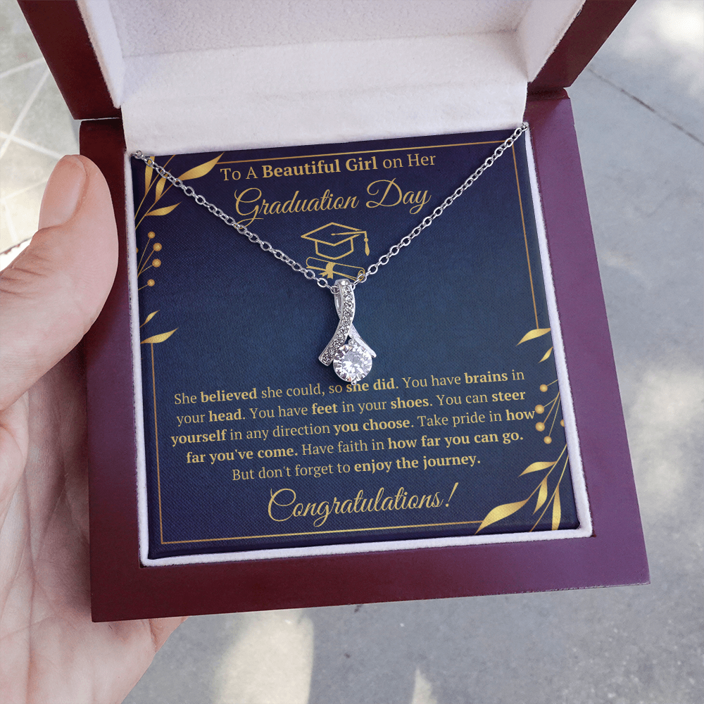 College graduation gifts for her female mba graduation presents for daughter class of 2022 jewelry pendant with message card and gift box - ON CLOUD NINE GIFTS