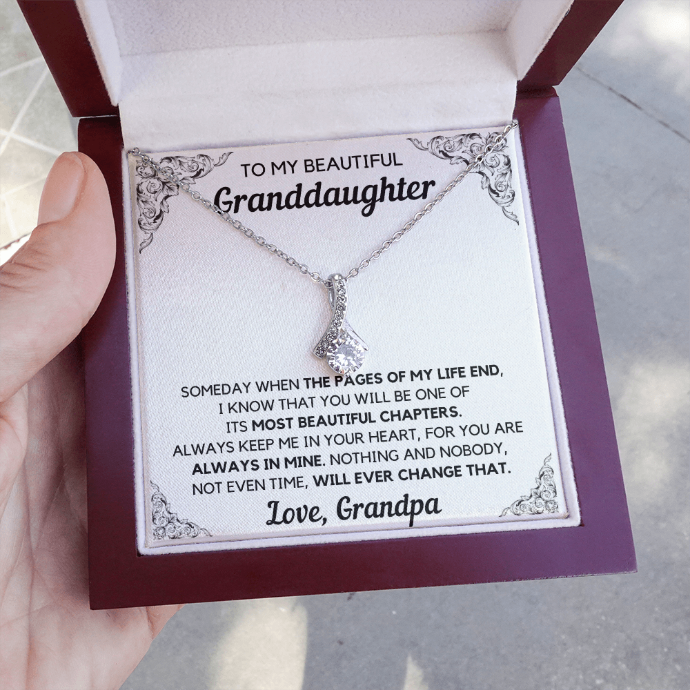 Granddaughter gifts from grandma jewelry from grandpa birthday gift for my granddaughter Alluring Necklace with Message Card and Gift Box - ON CLOUD NINE GIFTS