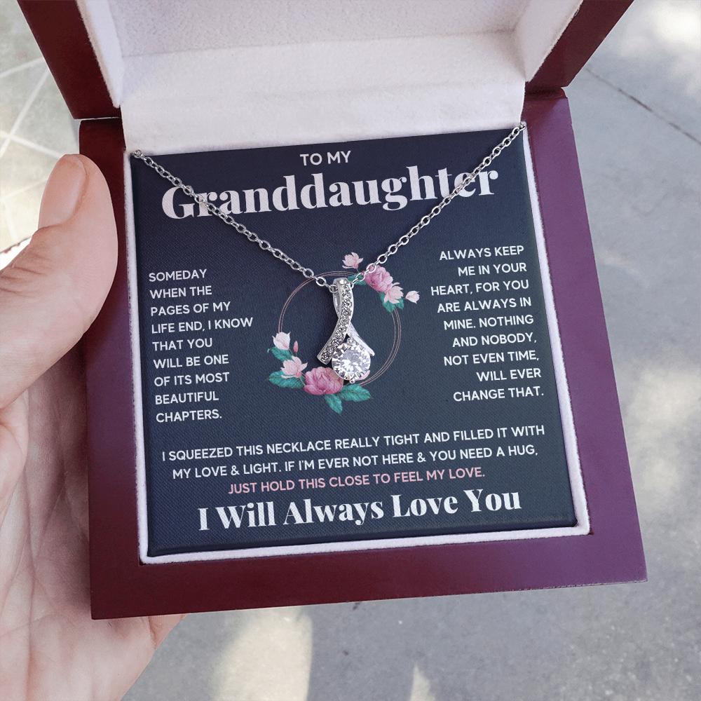 Grandma granddaughter necklace from grandpa and grandmother jewelry birthday gift Alluring Necklace with Message Card and Gift Box - ON CLOUD NINE GIFTS