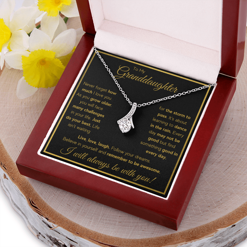 TO MY GRANDDAUGHTER RAIN ALLURING BEAUTY NECKLACE GIFT SET - ON CLOUD NINE GIFTS