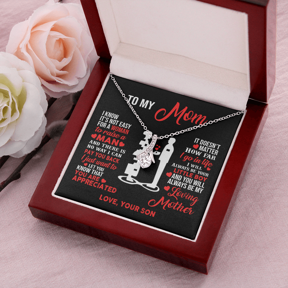 Birthday gift for mom heart jewelry from son on Mothers Day sentimental I Love You gifts Alluring Beauty Necklace with Message Card and Gift Box - ON CLOUD NINE GIFTS