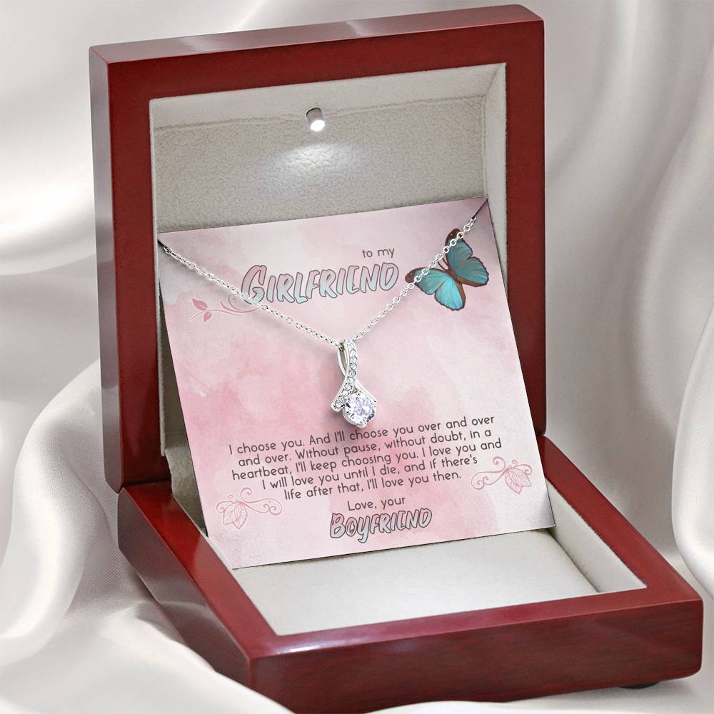 TO MY GIRLFRIEND "CHOOSE" ALLURING BEAUTY NECKLACE GIFT SET - ON CLOUD NINE GIFTS