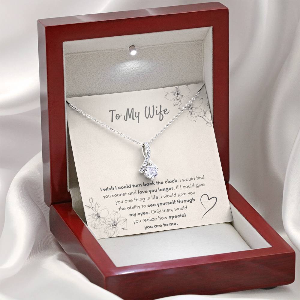 TO MY WIFE "TURN BACK THE CLOCK" ALLURING BEAUTY NECKLACE GIFT SET - ON CLOUD NINE GIFTS