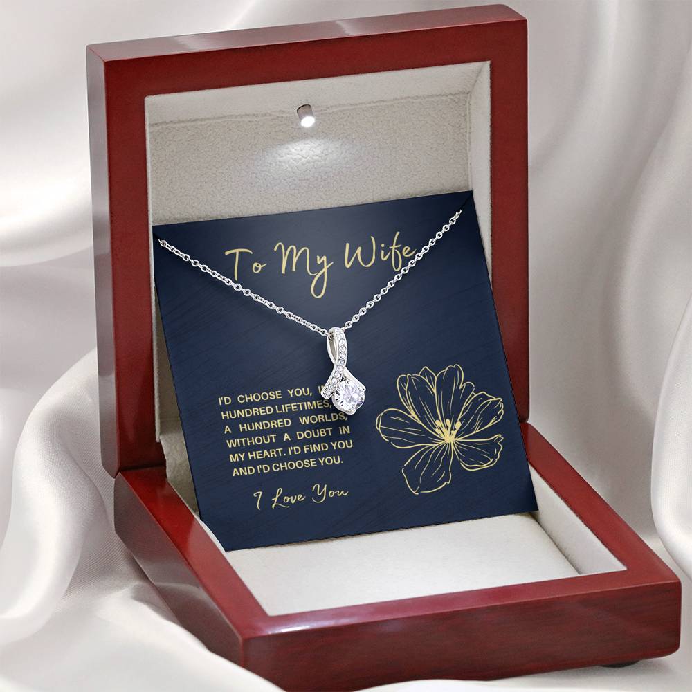 TO MY WIFE "HUNDRED LIFETIMES" ALLURING BEAUTY NECKLACE GIFT SET - ON CLOUD NINE GIFTS
