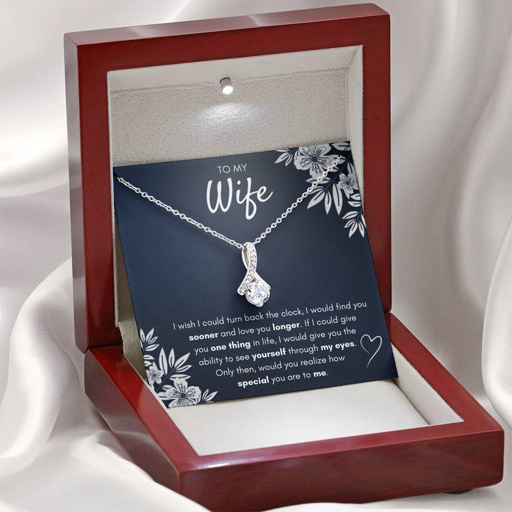 TO MY WIFE "FIND YOU SOONER" ALLURING BEAUTY NECKLACE GIFT SET - ON CLOUD NINE GIFTS