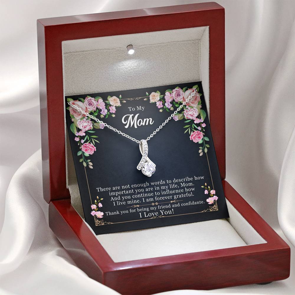 TO MY MOM "ENOUGH WORDS-SO" ALLURING BEAUTY NECKLACE GIFT SET - ON CLOUD NINE GIFTS