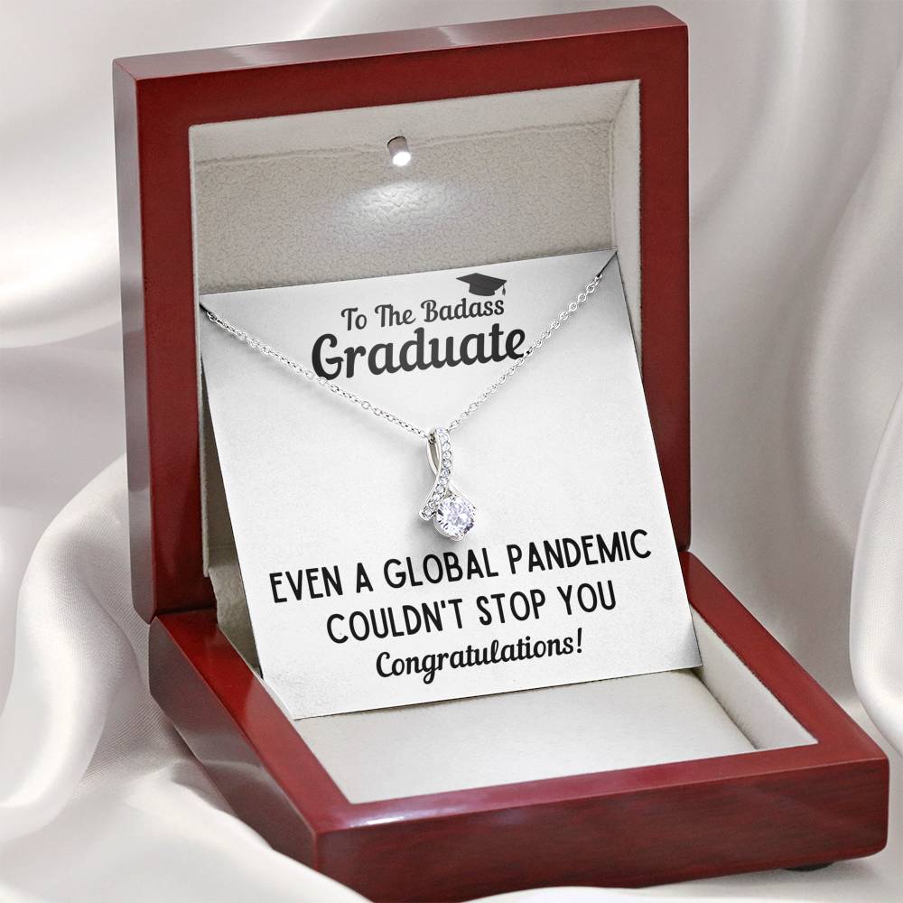 TO THE BADASS GRADUATE STOP ALLURING BEAUTY NECKLACE GIFT SET - ON CLOUD NINE GIFTS