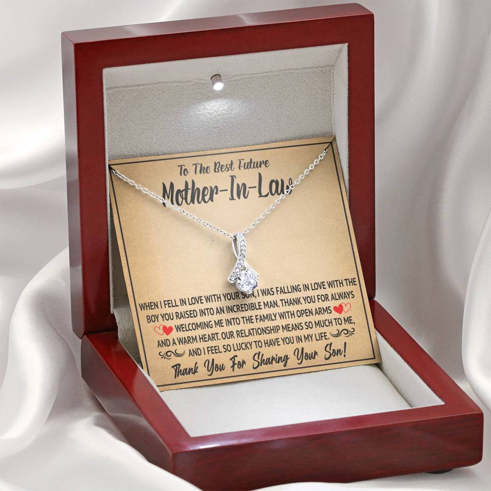 TO MY FUTURE MOTHER IN LAW SHARING ALLURING BEAUTY NECKLACE GIFT SET - ON CLOUD NINE GIFTS