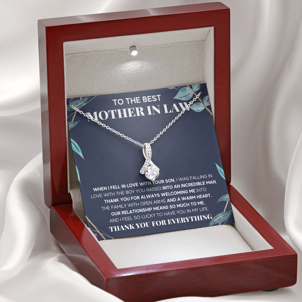 TO THE BEST MOTHER IN LAW WARM HEART ALLURING BEAUTY NECKLACE GIFT SET - ON CLOUD NINE GIFTS