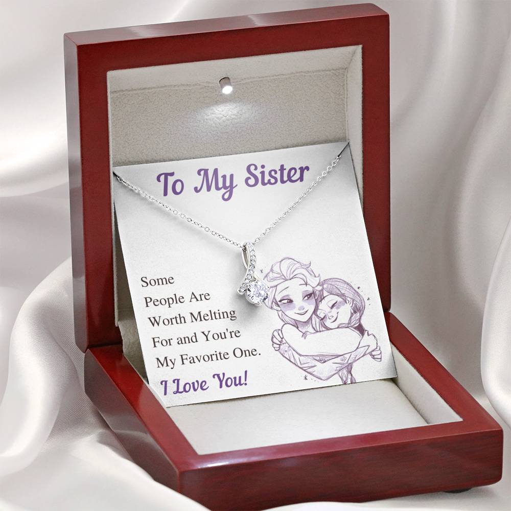 TO MY SISTER WORTH MELTING ALLURING BEAUTY NECKLACE GIFT SET - ON CLOUD NINE GIFTS