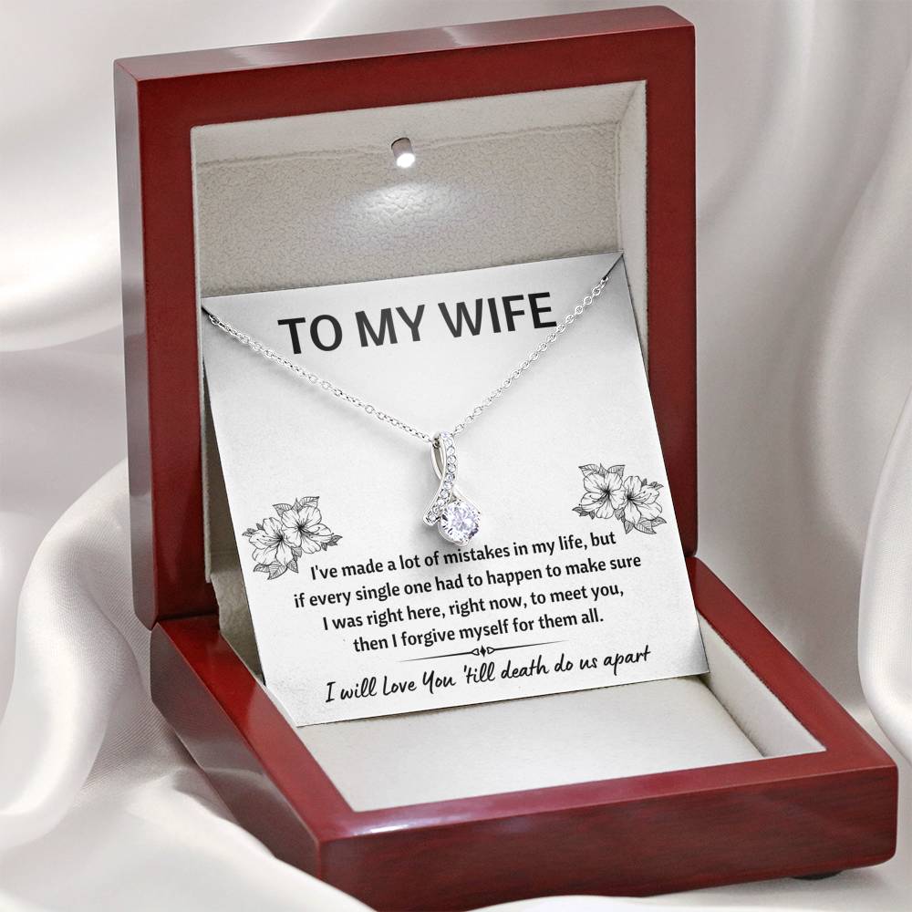 TO MY WIFE "MISTAKES" ALLURING BEAUTY NECKLACE GIFT SET - ON CLOUD NINE GIFTS