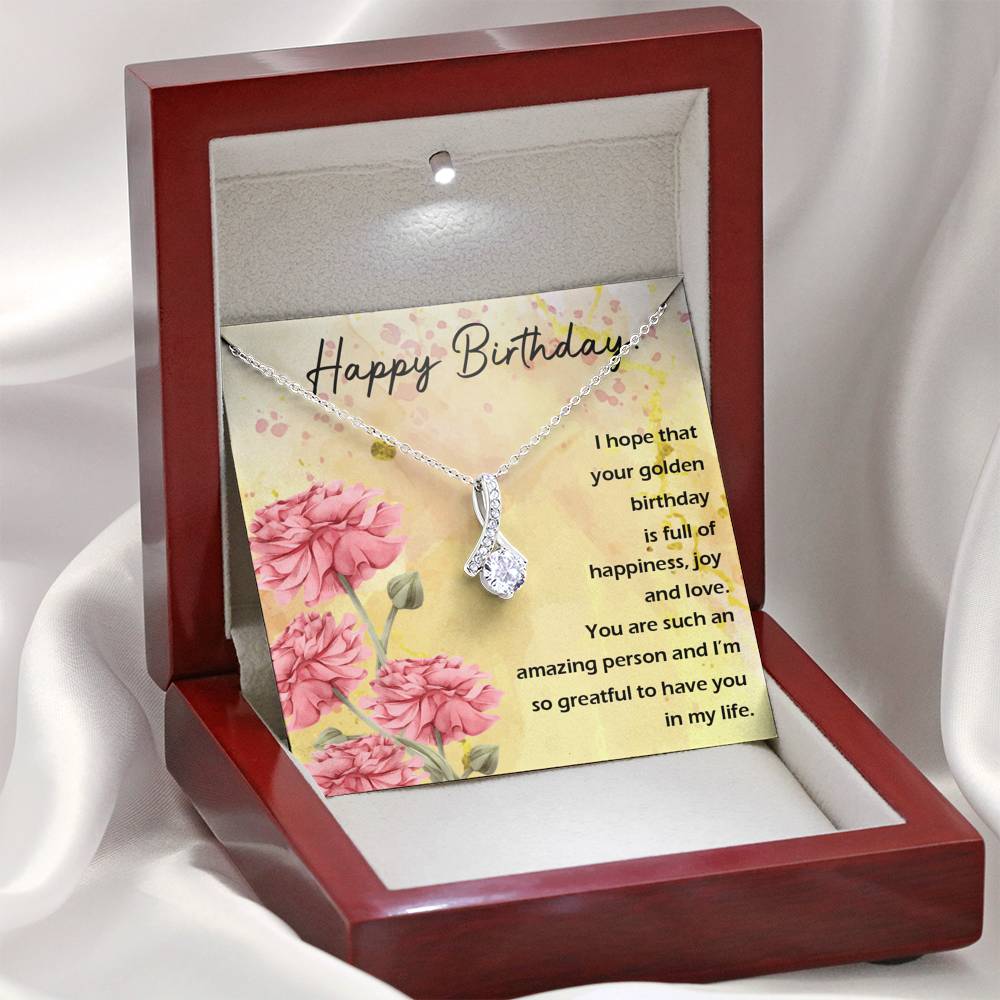 HAPPY BIRTHDAY "GOLDEN" ALLURING BEAUTY NECKLACE GIFT SET - ON CLOUD NINE GIFTS