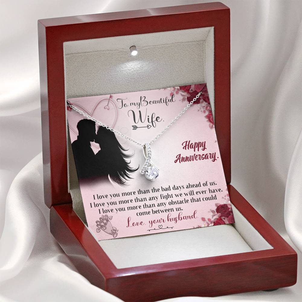 TO MY BEAUTIFUL WIFE "ANY FIGHT" ALLURING BEAUTY NECKLACE ANNIVERSARY GIFT SET - ON CLOUD NINE GIFTS
