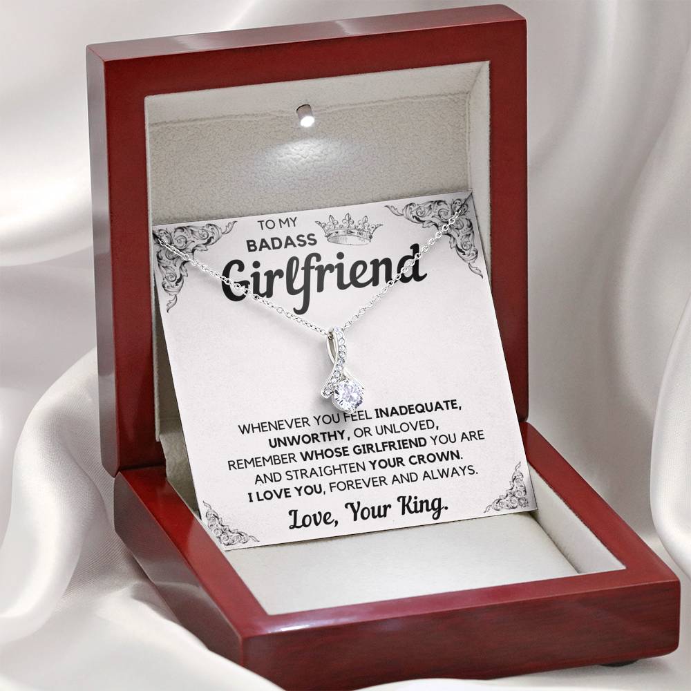 TO MY BADASS GIRLFRIEND CROWN ALLURING BEAUTY NECKLACE GIFT SET - ON CLOUD NINE GIFTS