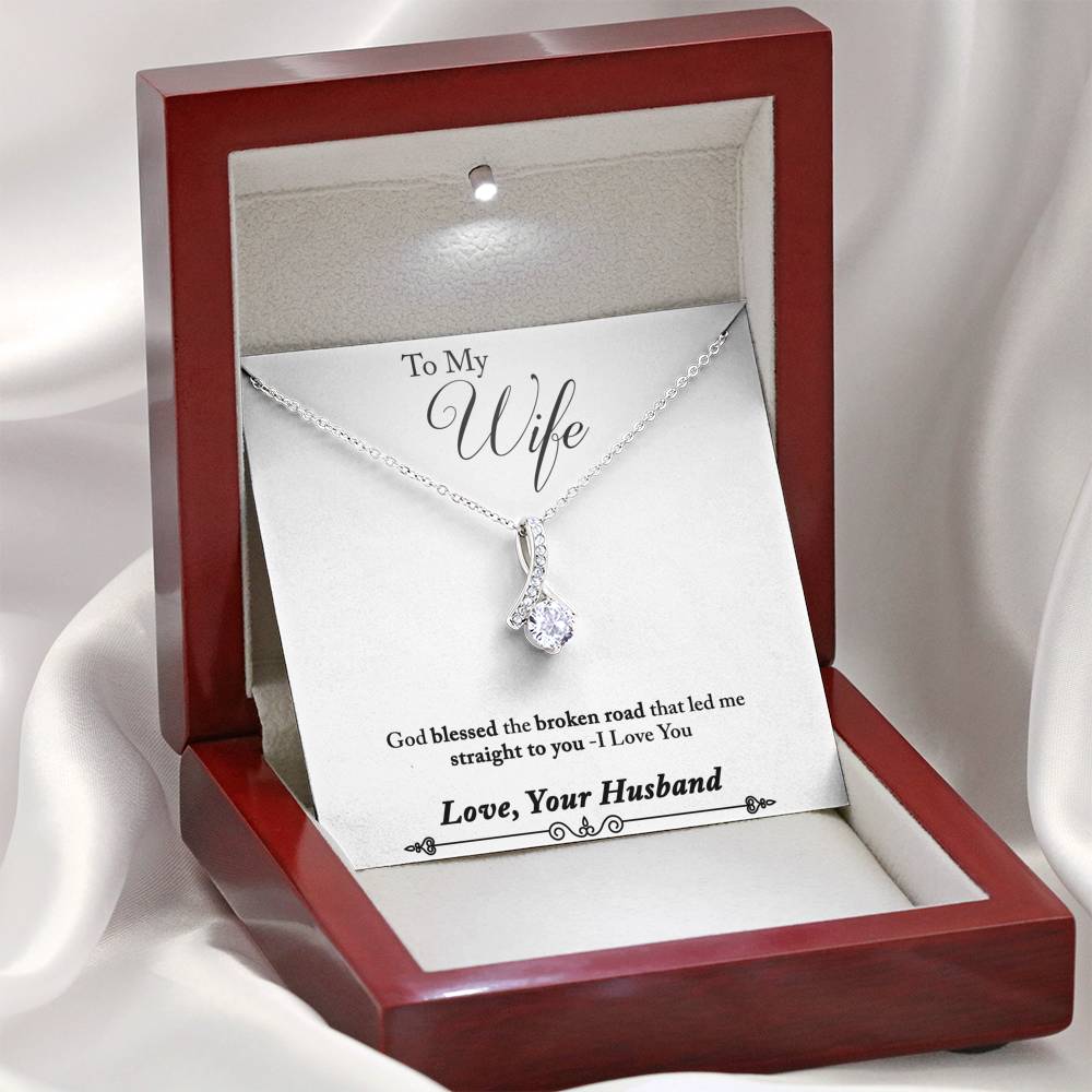 TO MY WIFE "BROKEN ROAD - SO" ALLURING BEAUTY NECKLACE GIFT SET - ON CLOUD NINE GIFTS
