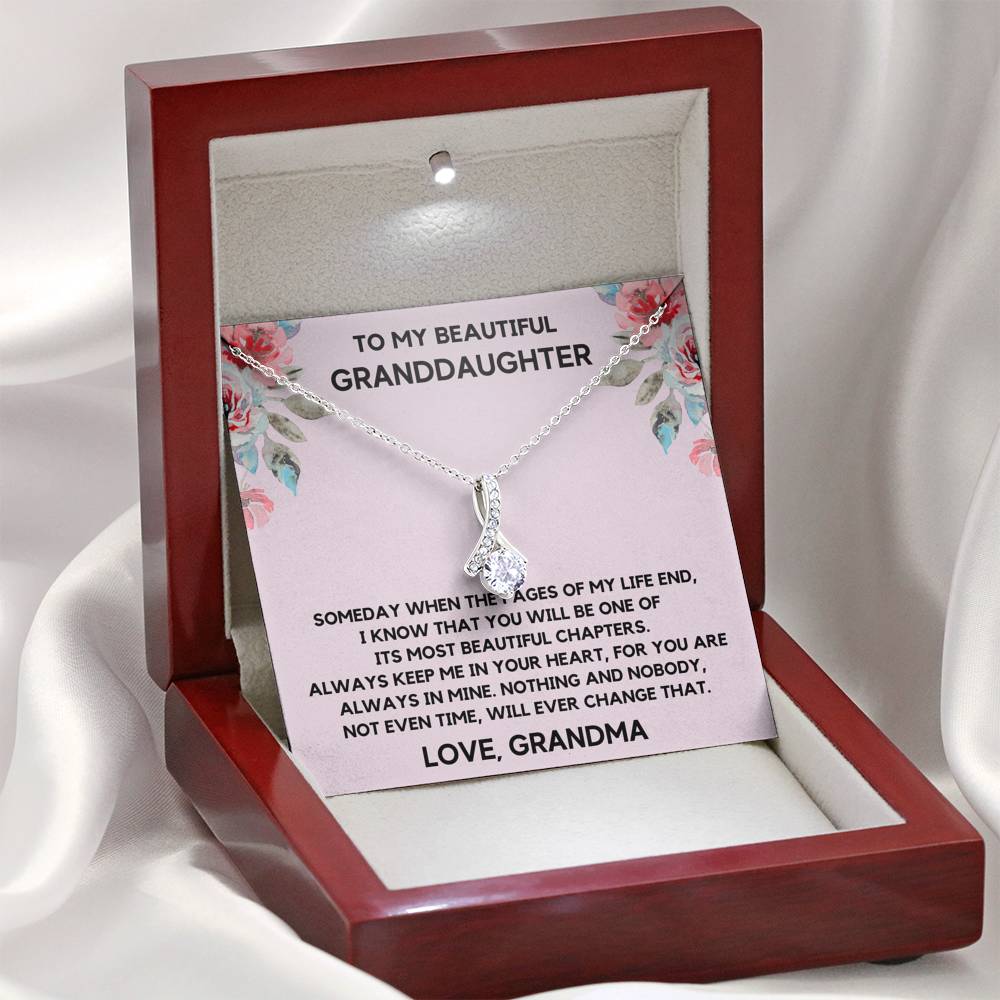 TO MY BEAUTIFUL GRANDDAUGHTER FROM GRANDMA CHAPTERS FLOWERS ALLURING BEAUTY NECKLACE GIFT SET - ON CLOUD NINE GIFTS