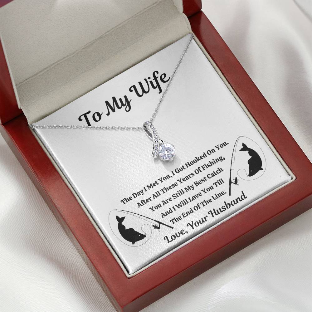TO MY WIFE "FISHING" ALLURING BEAUTY NECKLACE GIFT SET - ON CLOUD NINE GIFTS