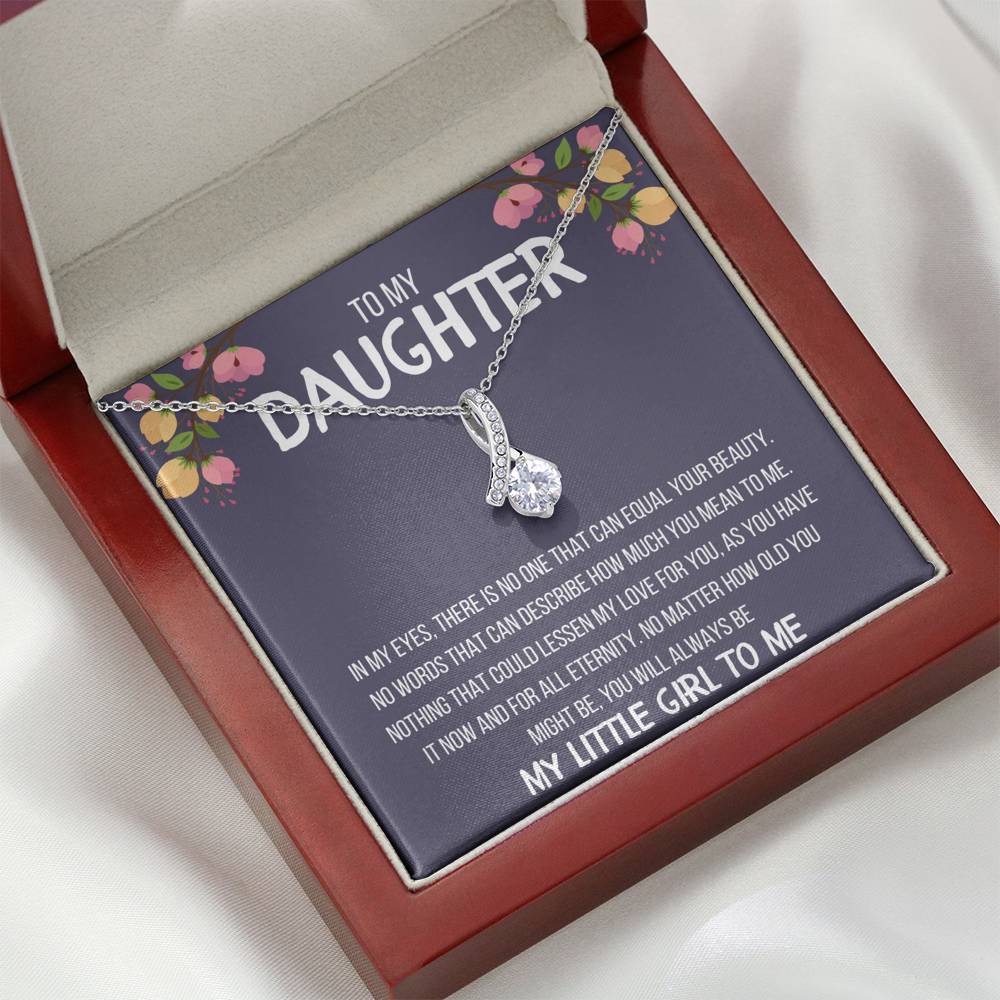 TO MY DAUGHTER "MY LITTLE GIRL TO ME" ALLURING BEAUTY NECKLACE GIFT SET - ON CLOUD NINE GIFTS