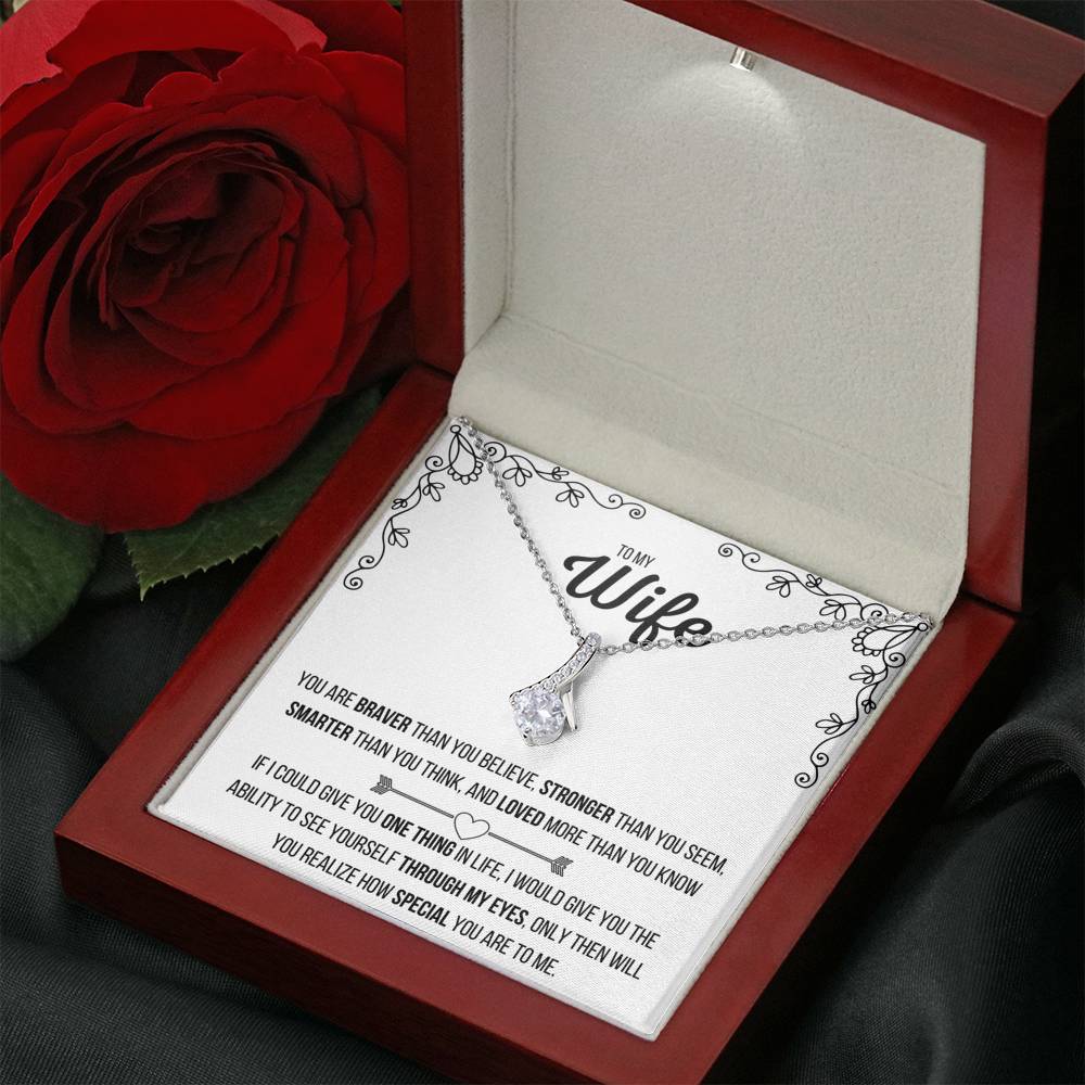 TO MY WIFE ALLURING BEAUTY NECKLACE | MESSAGE CARD | GIFT BOX - ON CLOUD NINE GIFTS