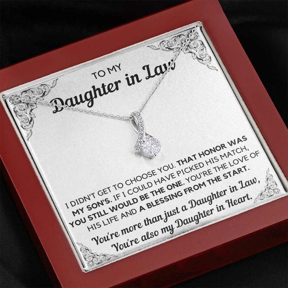 TO MY DAUGHTER-IN-LAW HONOR ALLURING BEAUTY NECKLACE GIFT SET - ON CLOUD NINE GIFTS