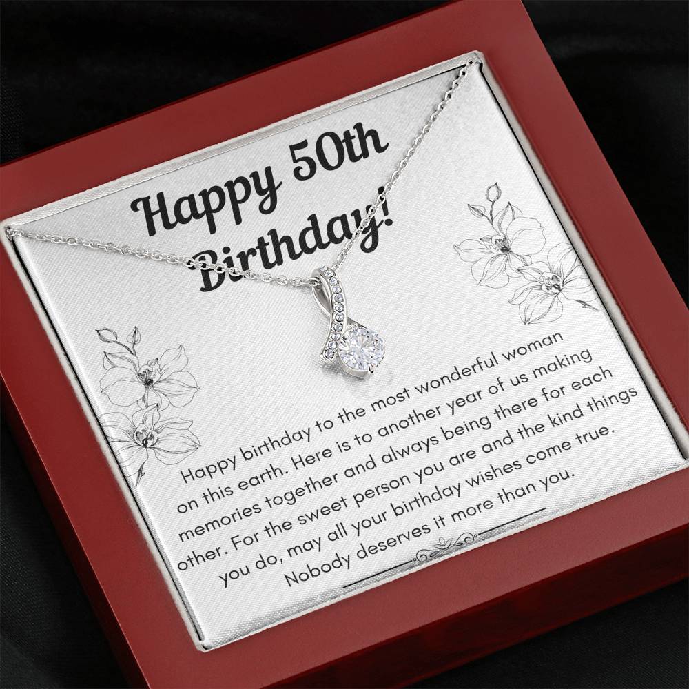 HAPPY 50TH BIRTHDAY ALLURING BEAUTY NECKLACE GIFT SET - ON CLOUD NINE GIFTS