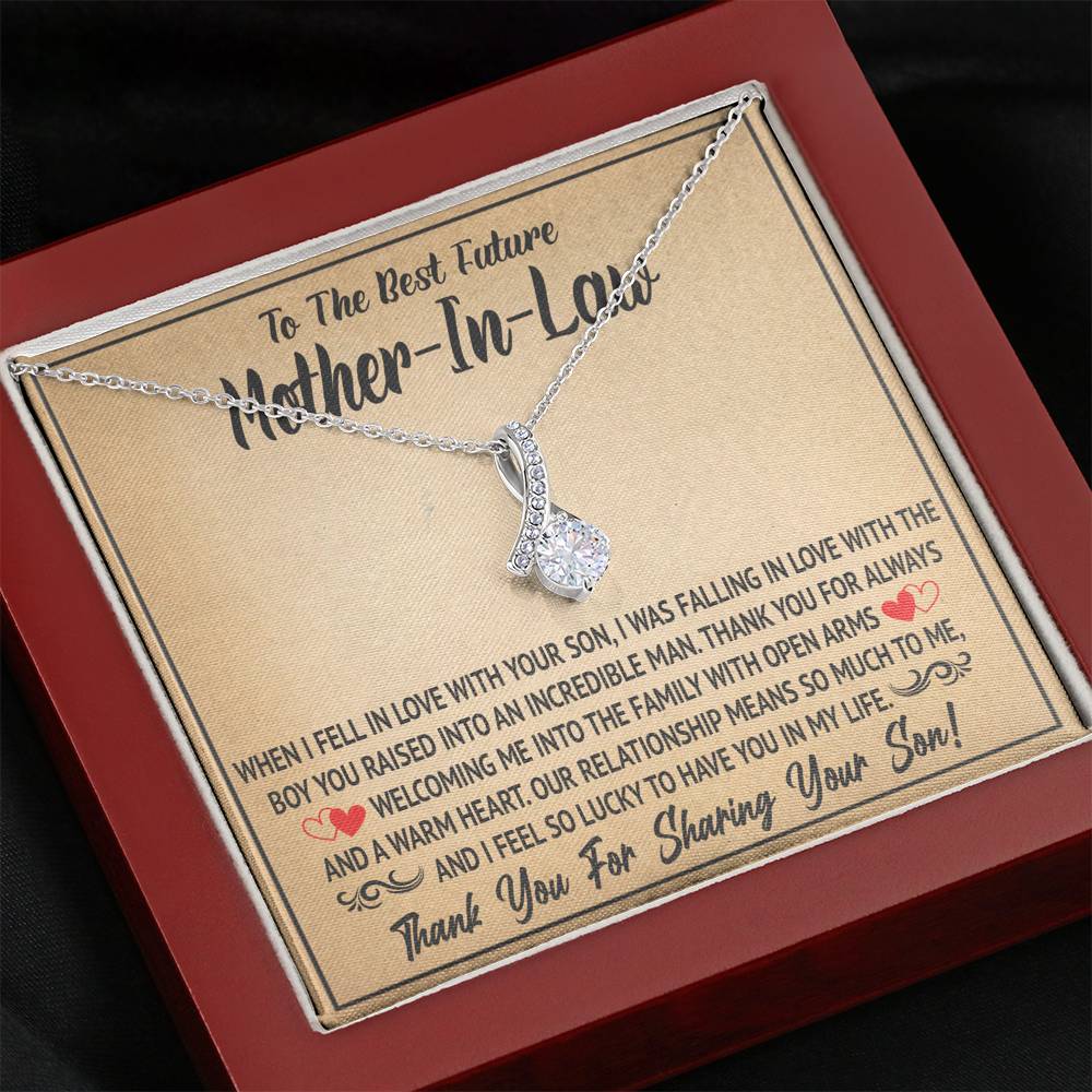 TO MY FUTURE MOTHER IN LAW SHARING ALLURING BEAUTY NECKLACE GIFT SET - ON CLOUD NINE GIFTS