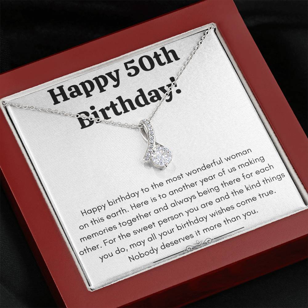 HAPPY 50TH BIRTHDAY SWEET PERSON ALLURING NECKLACE GIFT SET - ON CLOUD NINE GIFTS