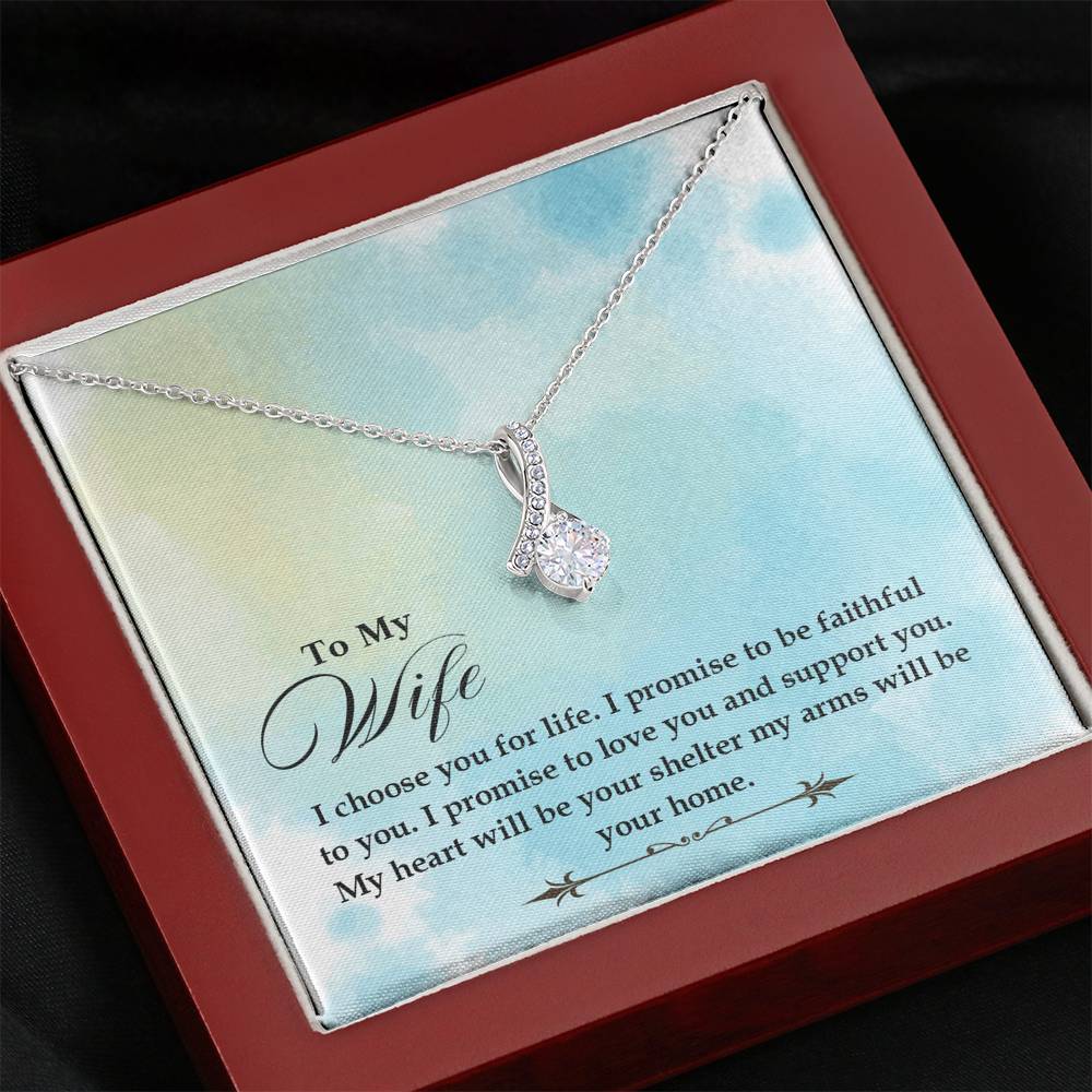 TO MY WIFE "SHELTER- SO" ALLURING BEAUTY NECKLACE GIFT SET - ON CLOUD NINE GIFTS