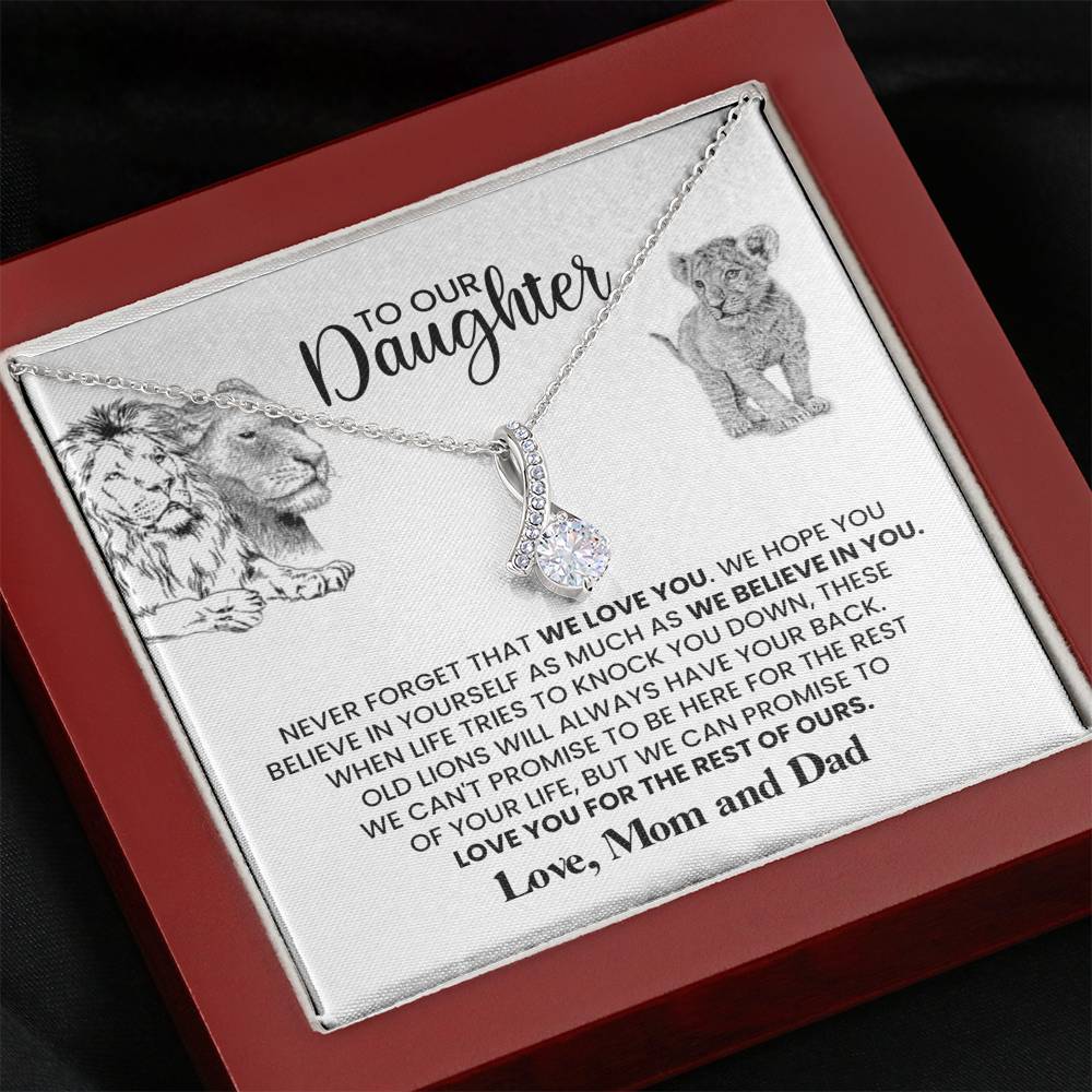 TO OUR DAUGHTER "THESE OLD LIONS" ALLURING BEAUTY NECKLACE GIFT SET - ON CLOUD NINE GIFTS