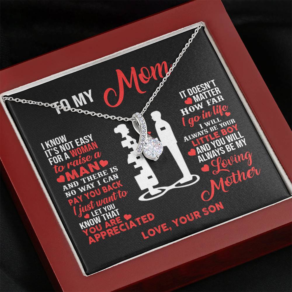 TO MY MOM LITTLE BOY ALLURING BEAUTY NECKLACE GIFT SET - ON CLOUD NINE GIFTS