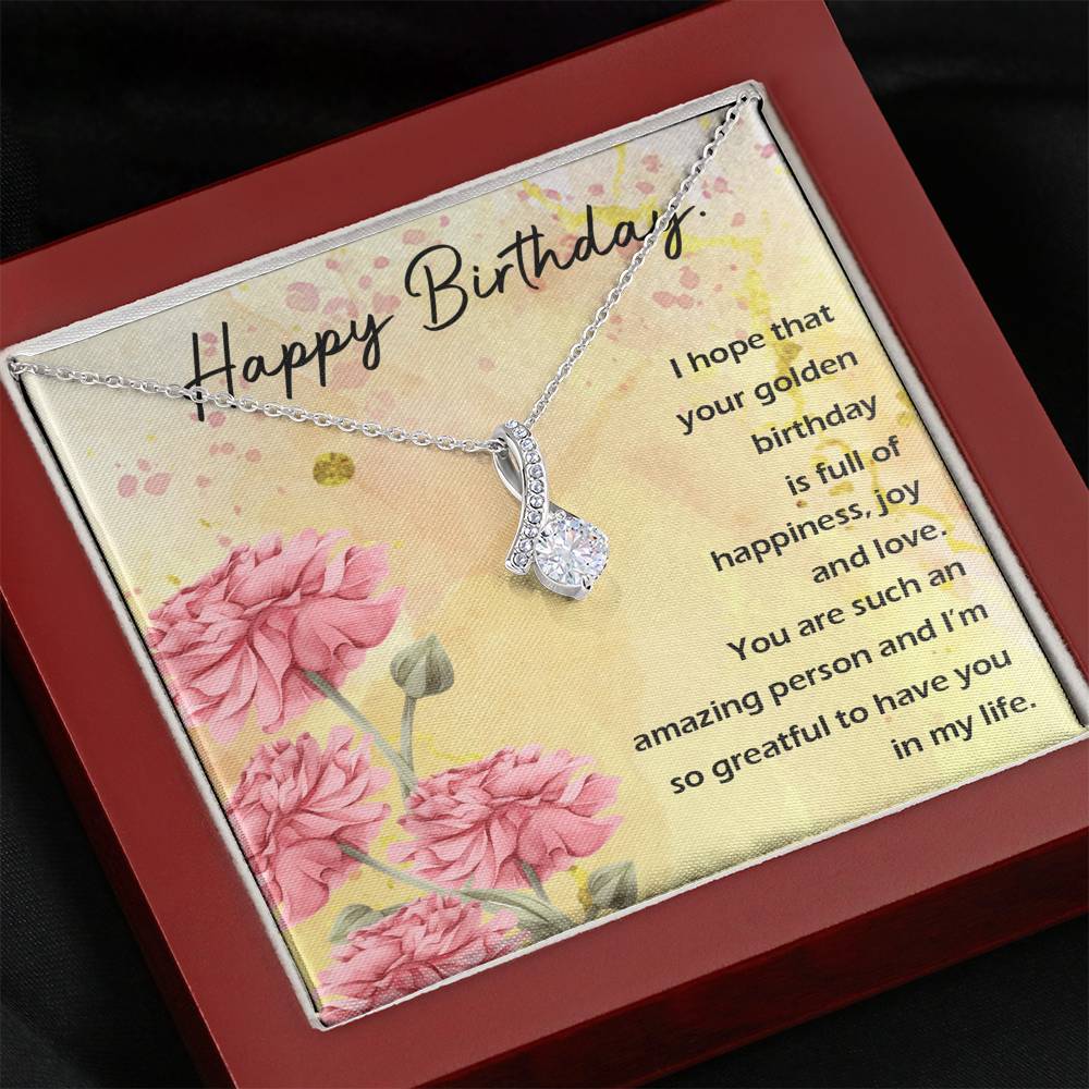 HAPPY BIRTHDAY "GOLDEN" ALLURING BEAUTY NECKLACE GIFT SET - ON CLOUD NINE GIFTS