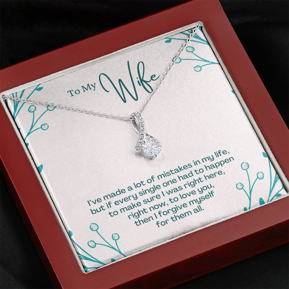 TO MY WIFE "MISTAKES - SO" ALLURING BEAUTY NECKLACE GIFT SET - ON CLOUD NINE GIFTS