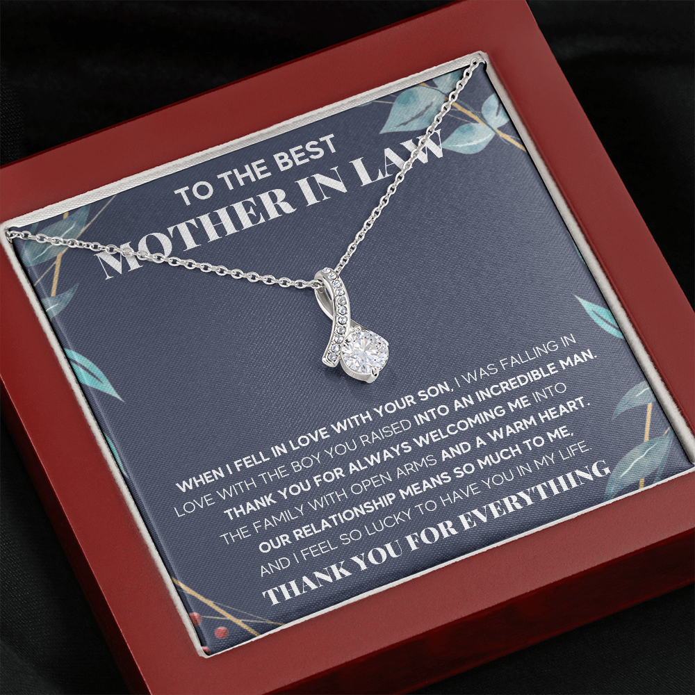 TO THE BEST MOTHER IN LAW WARM HEART ALLURING BEAUTY NECKLACE GIFT SET - ON CLOUD NINE GIFTS