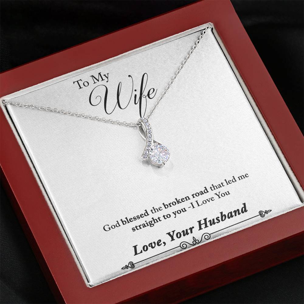 TO MY WIFE "BROKEN ROAD - SO" ALLURING BEAUTY NECKLACE GIFT SET - ON CLOUD NINE GIFTS