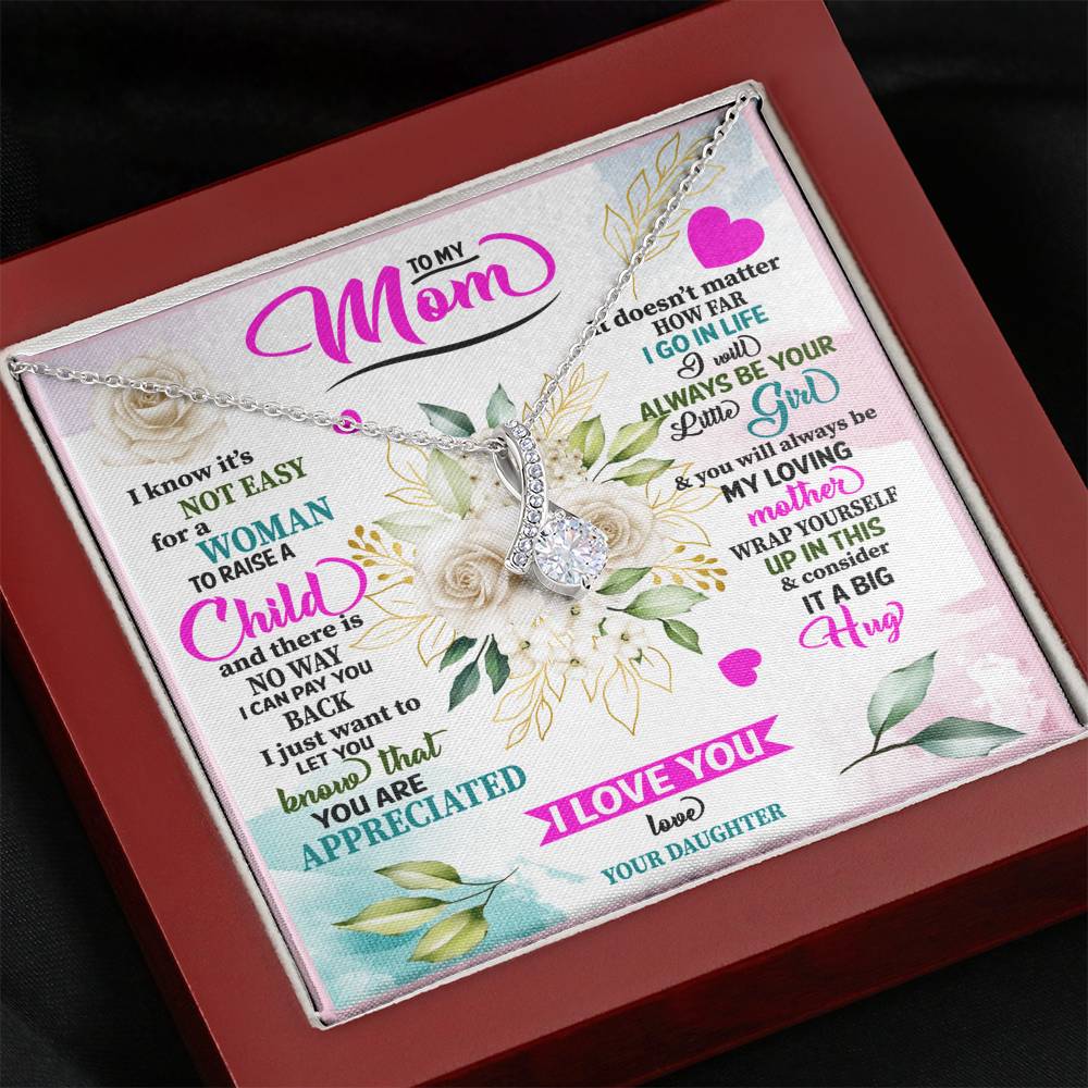 TO MY MOM FROM DAUGHTER "RAISE" ALLURING BEAUTY NECKLACE GIFT SET - ON CLOUD NINE GIFTS