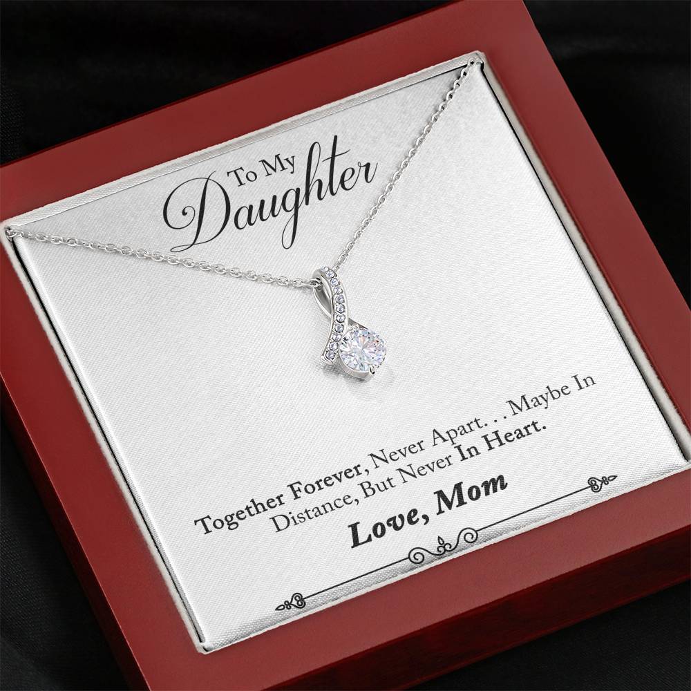 TO MY DAUGHTER "NEVER IN HEART - SO" ALLURING BEAUTY NECKLACE GIFT SET - ON CLOUD NINE GIFTS