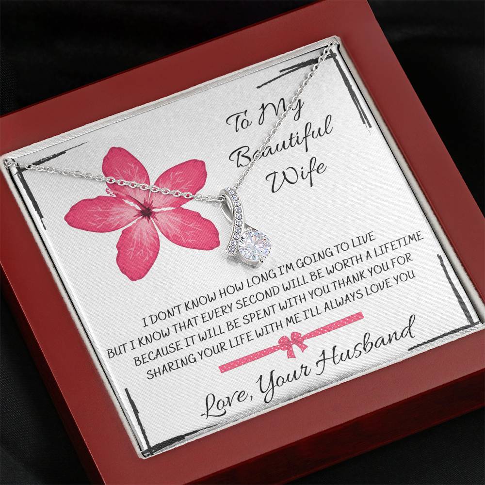 TO MY BEAUTIFUL WIFE "EVERY SECOND" ALLURING BEAUTY NECKLACE GIFT SET - ON CLOUD NINE GIFTS