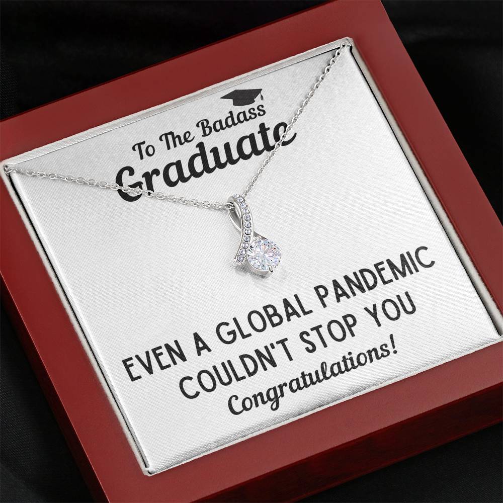 TO THE BADASS GRADUATE STOP ALLURING BEAUTY NECKLACE GIFT SET - ON CLOUD NINE GIFTS