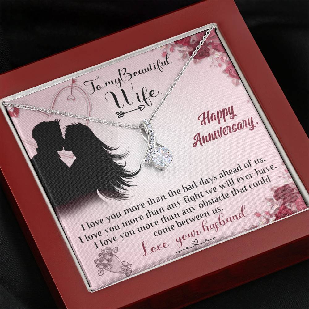 TO MY BEAUTIFUL WIFE "ANY FIGHT" ALLURING BEAUTY NECKLACE ANNIVERSARY GIFT SET - ON CLOUD NINE GIFTS