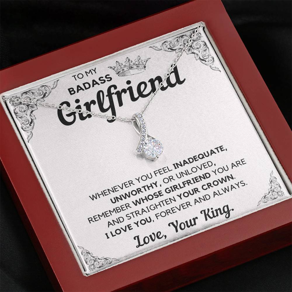 TO MY BADASS GIRLFRIEND CROWN ALLURING BEAUTY NECKLACE GIFT SET - ON CLOUD NINE GIFTS