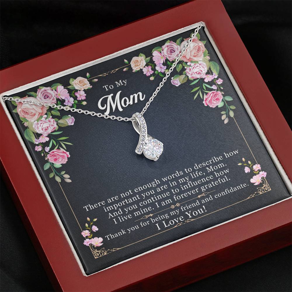 TO MY MOM "ENOUGH WORDS-SO" ALLURING BEAUTY NECKLACE GIFT SET - ON CLOUD NINE GIFTS