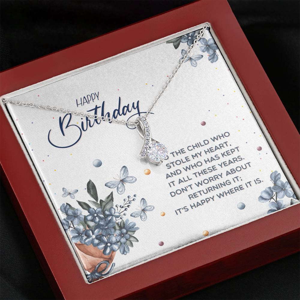 TO MY DAUGHTER "STOLE MY HEART" ALLURING BEAUTY NECKLACE BIRTHDAY GIFT SET - ON CLOUD NINE GIFTS